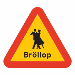 Varningsskylt Bröllop