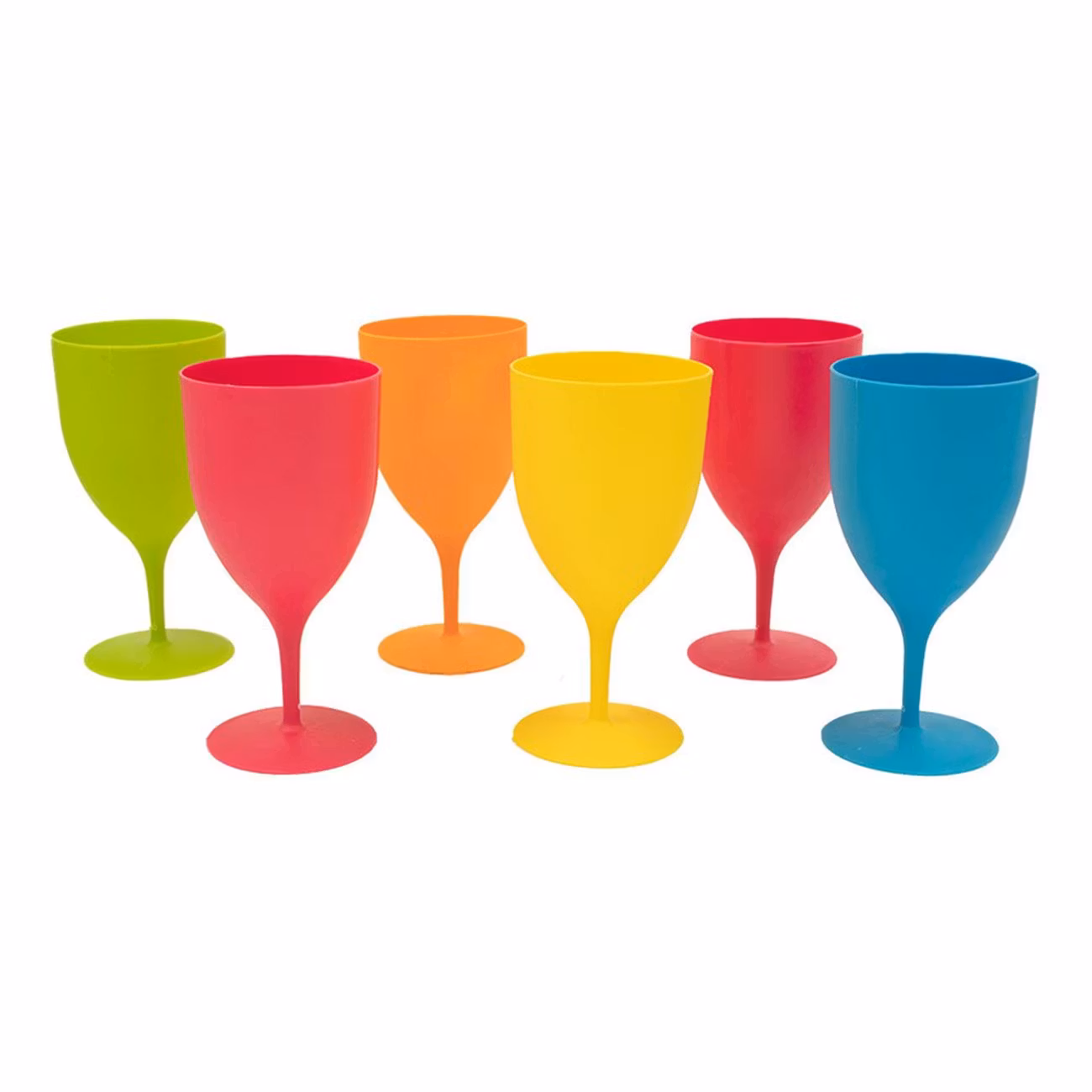 Färgade Vinglas i Plast