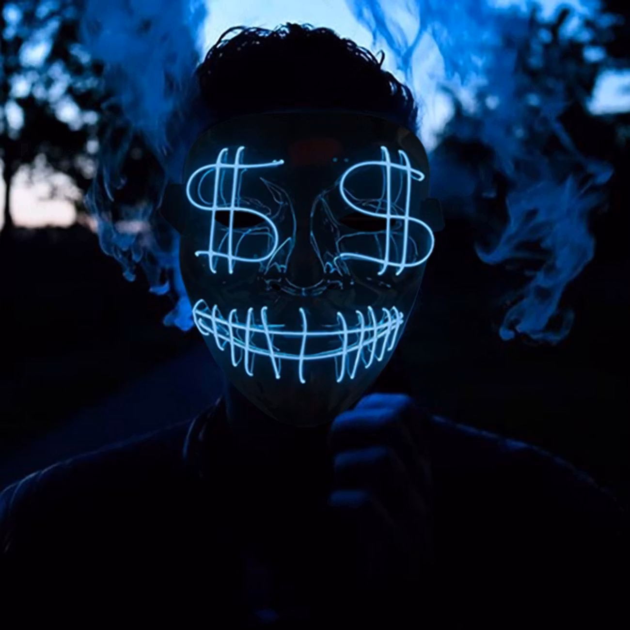 El Wire Purge Dollar sign LED Mask