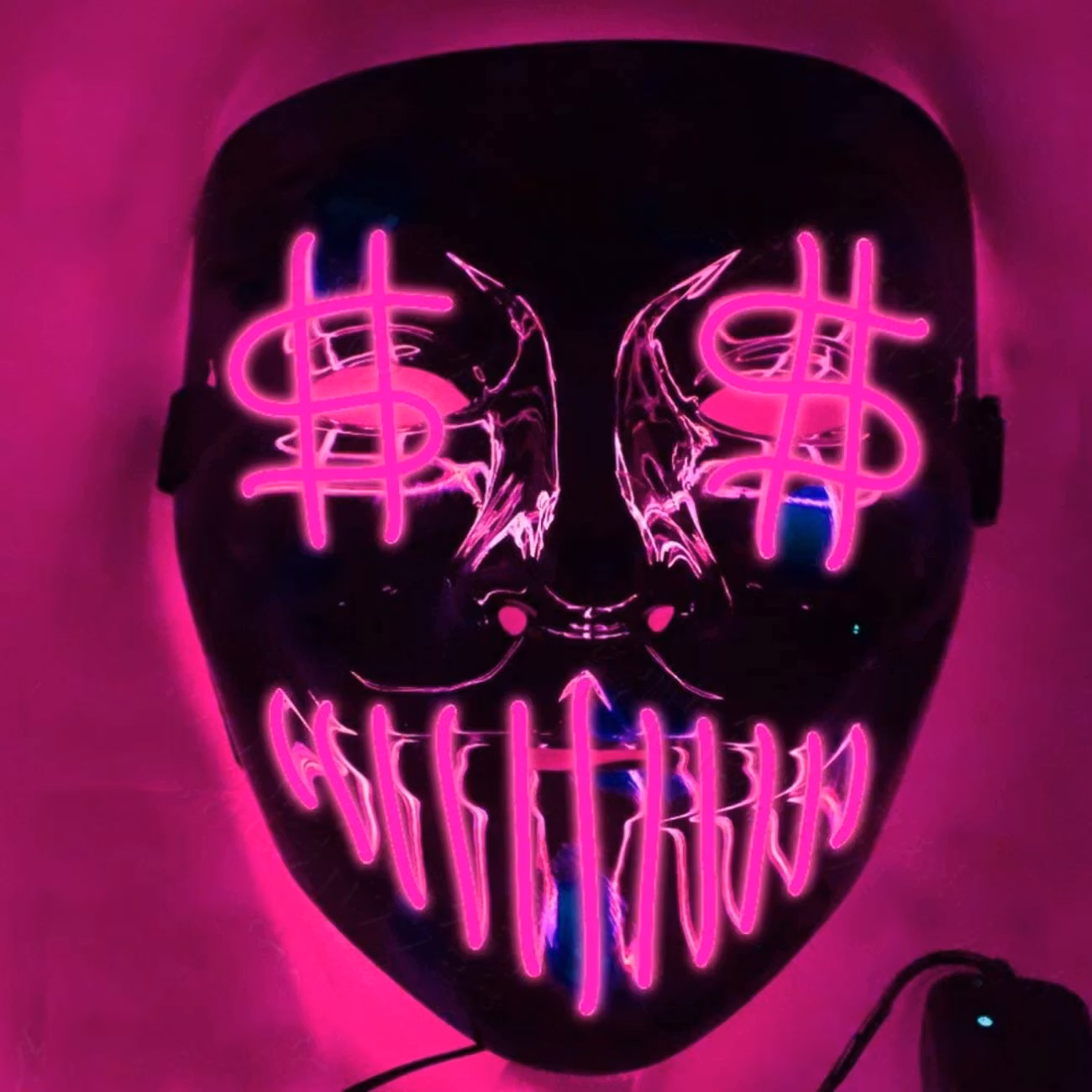El Wire Purge Dollar sign LED Mask