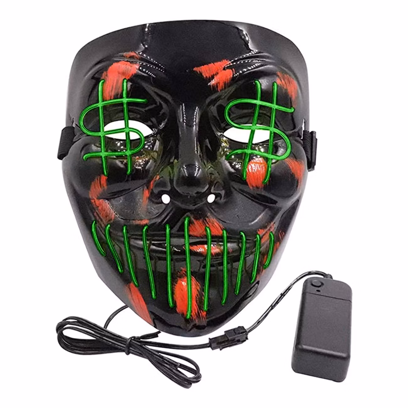 El Wire Purge Dollar sign LED Mask