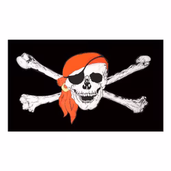 Flagga Jolly Roger med Scarf