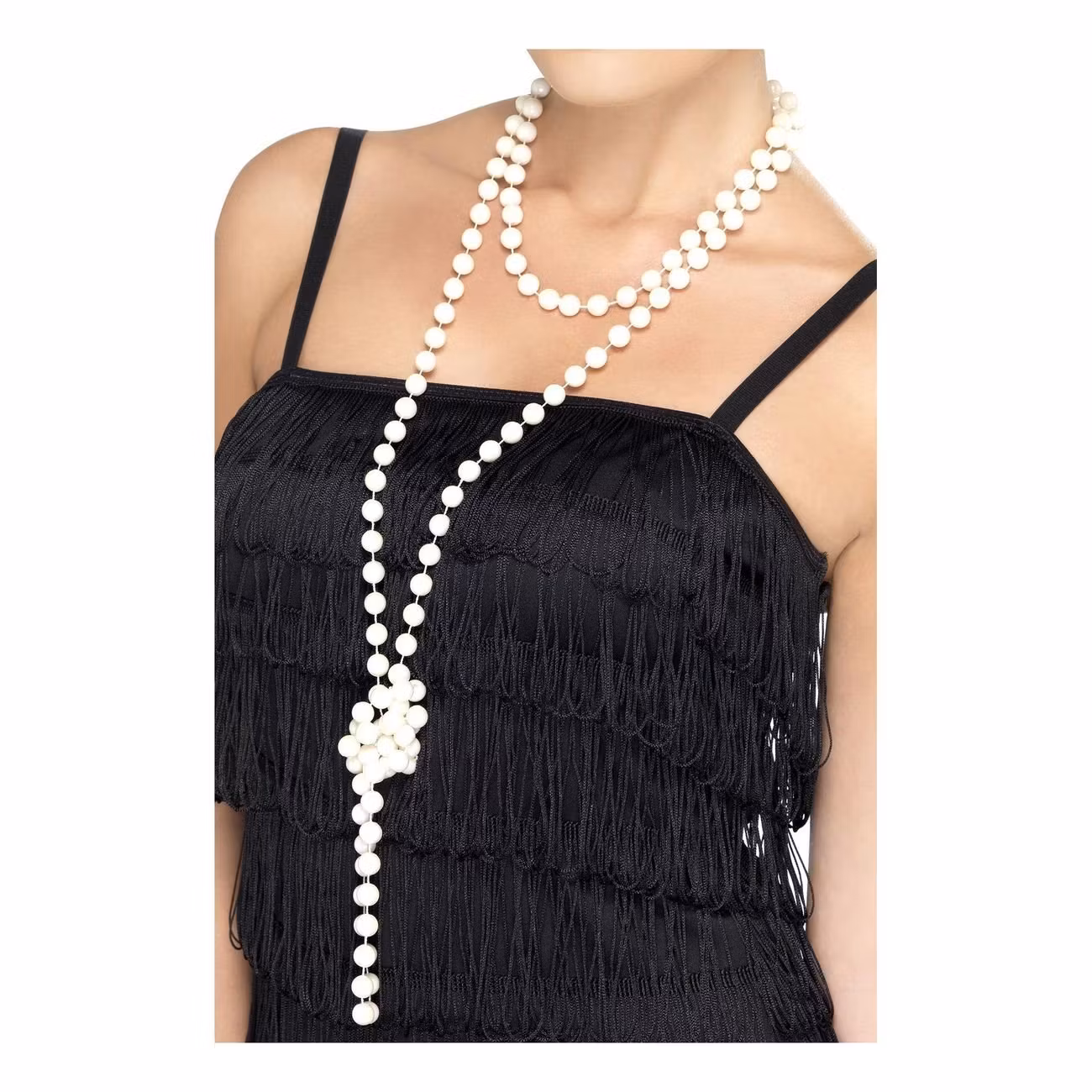 Pärlhalsband Vit Flapper