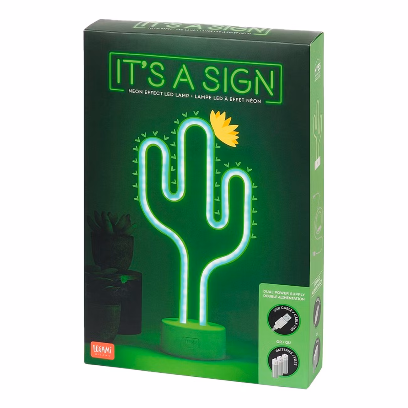 LED-Lampa Kaktus med Neon-effekt