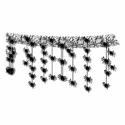 Halloweendekoration Spindelnät med Spindlar