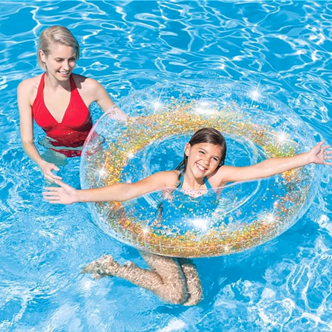 Intex Transparent Glitter Badring