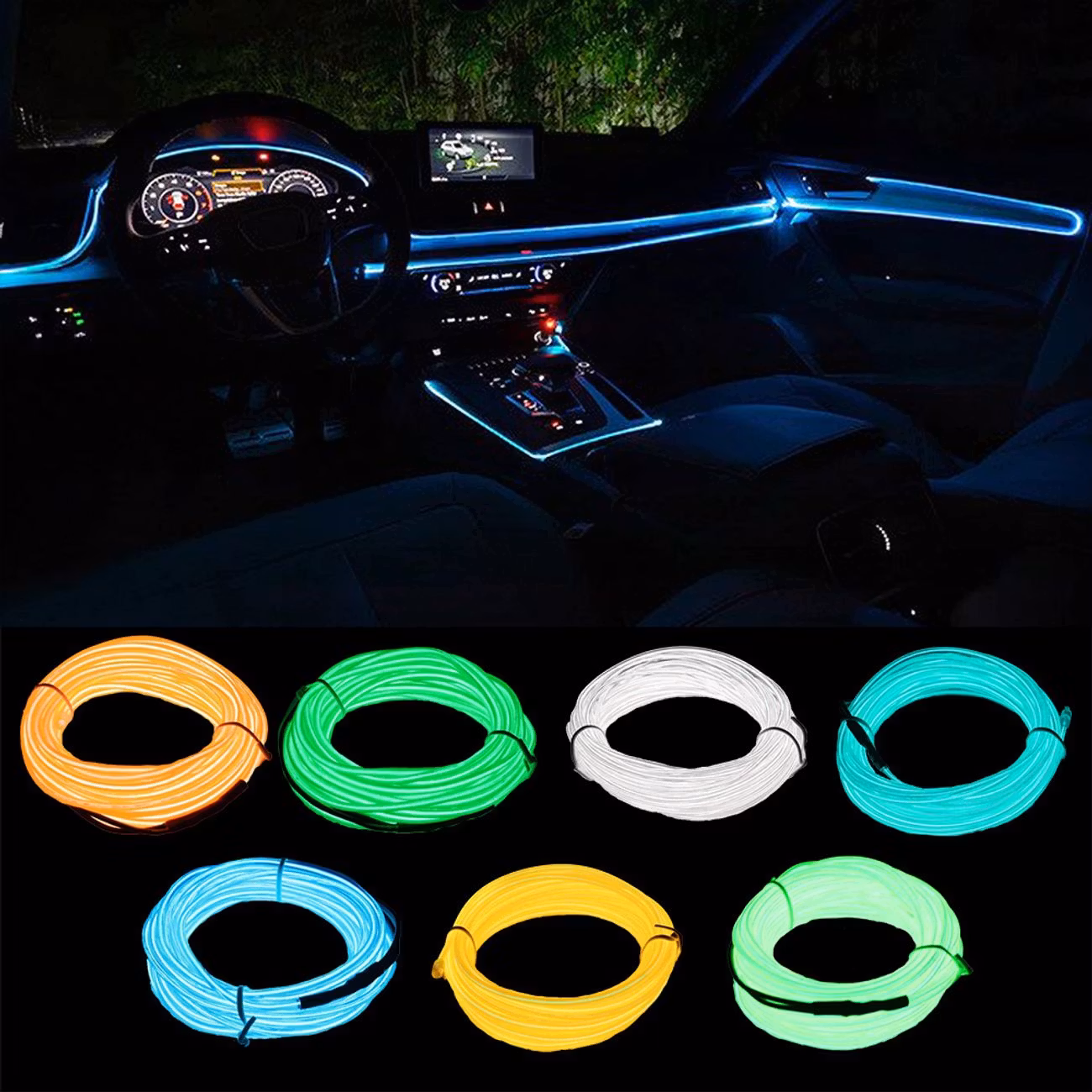 EL Wire LED-Slinga för Bilen