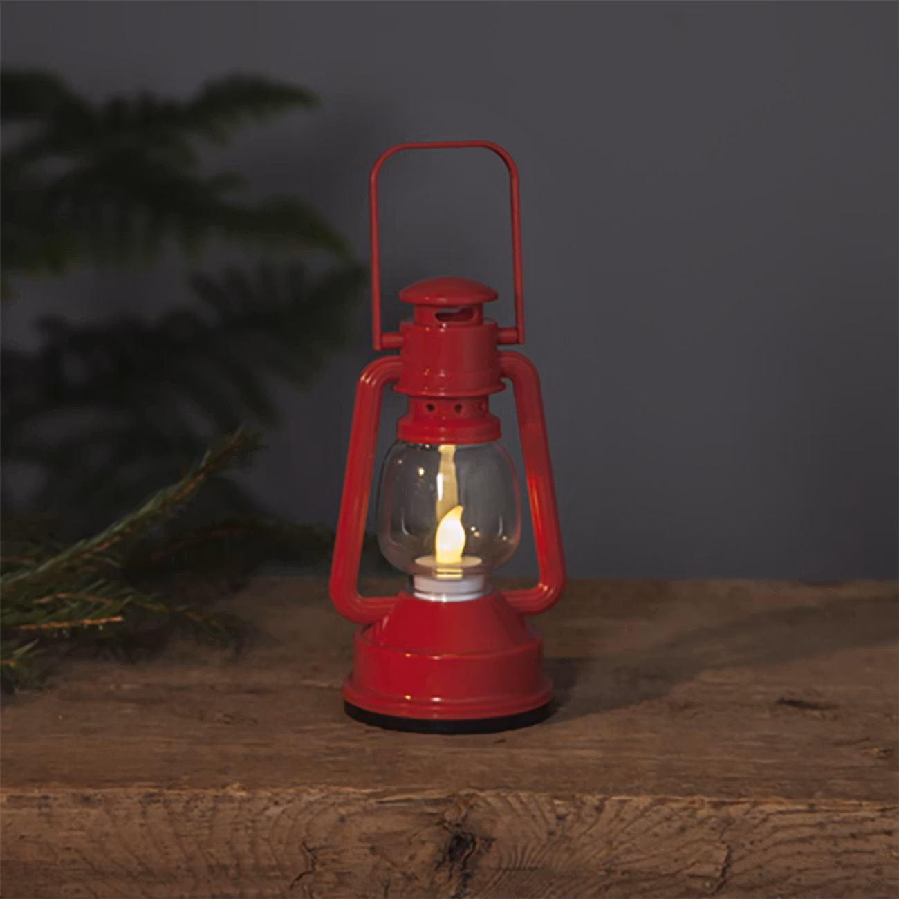 Plastlykta med Handtag Röd