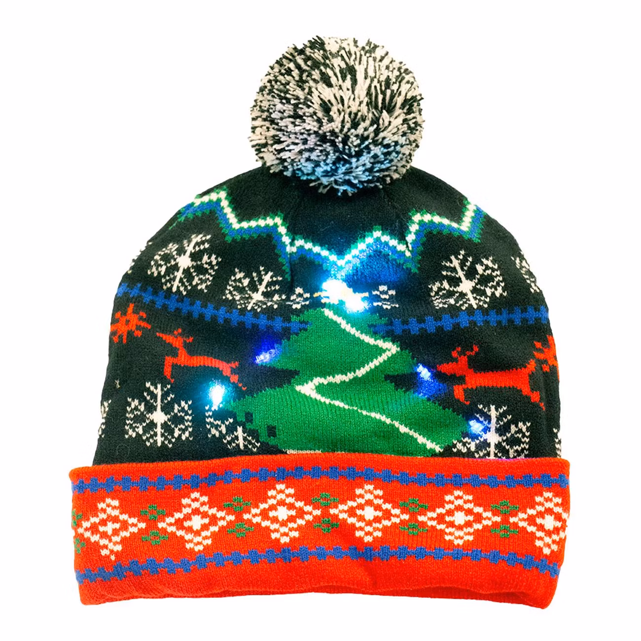 Stickad LED Julmössa