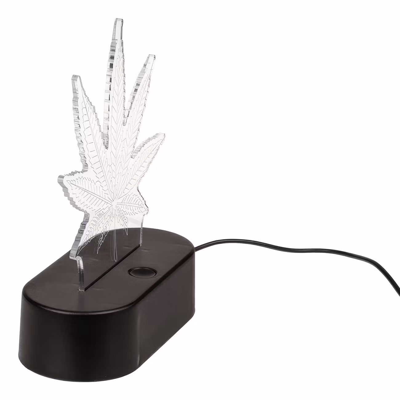 3D LED-Lampa Cannabislöv