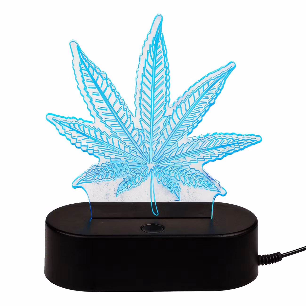 3D LED-Lampa Cannabislöv