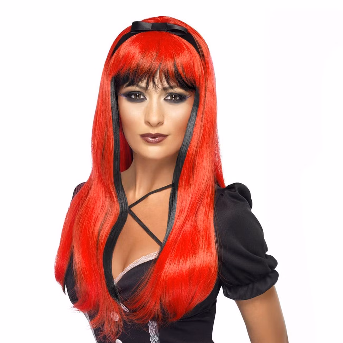 Häxperuk Röd/Svart