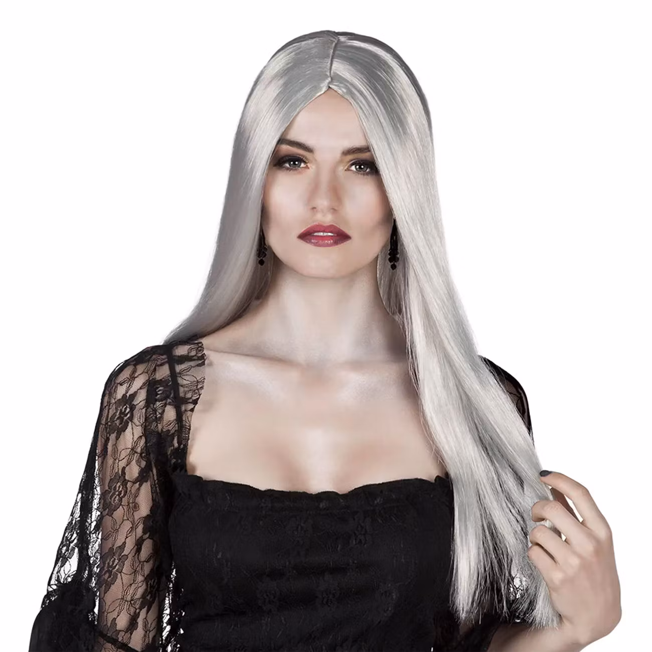 Häxa Silvergrå Peruk
