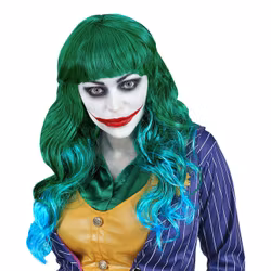 Joker Lång Grön/Blå Peruk