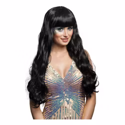 Sjöjungfru Svart Peruk