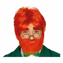 Rödhårig Peruk med Skägg