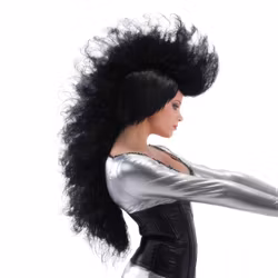 Stor Svart Punk Peruk