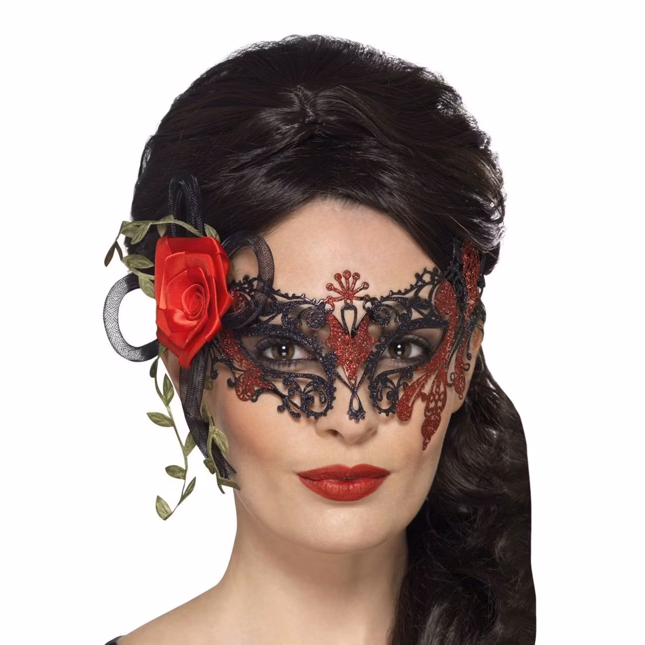 Day of the Dead Ögonmask med Ros