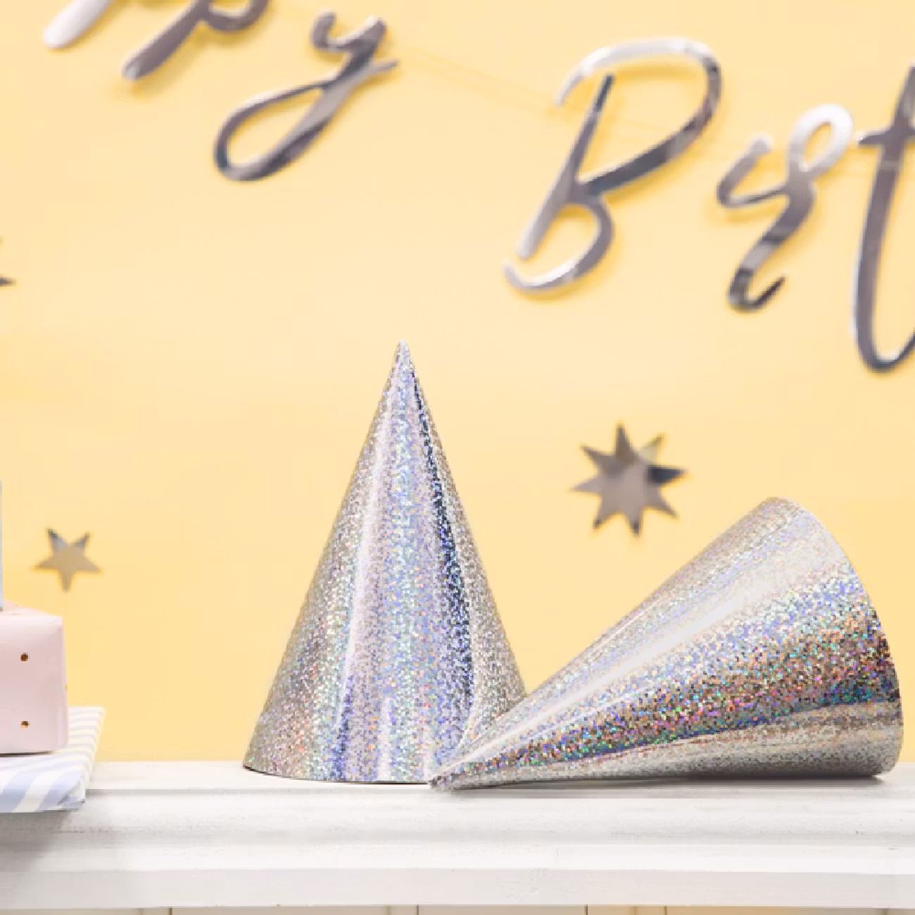 Partyhattar Holografiska Silver