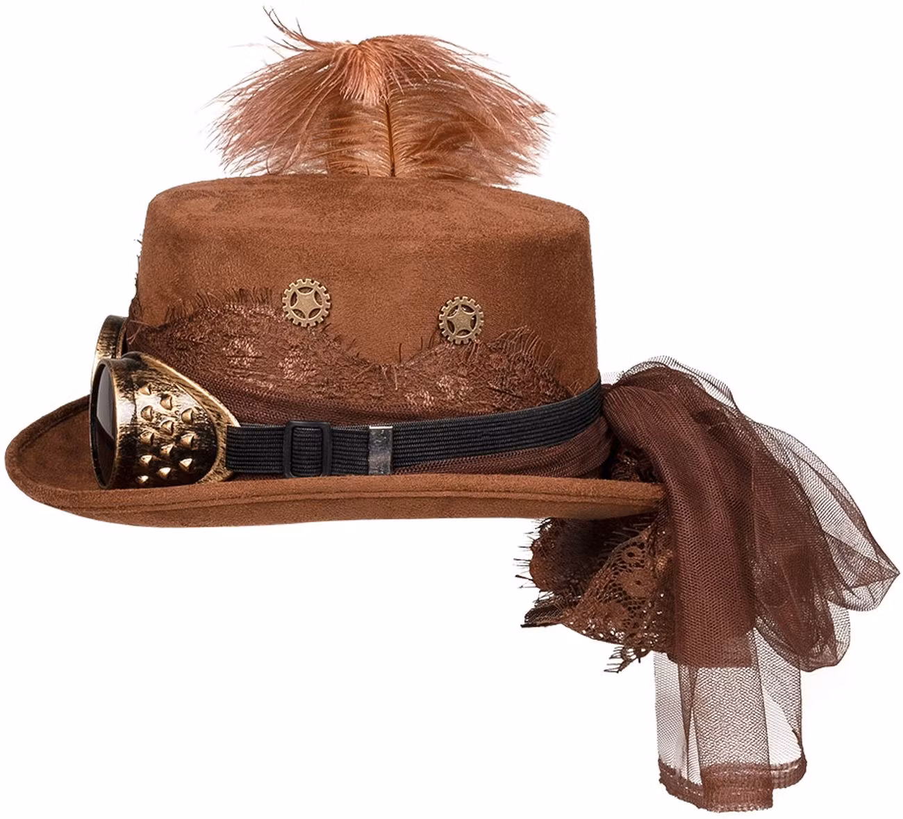 Steampunk Hatt Brun med Pilotglasögon