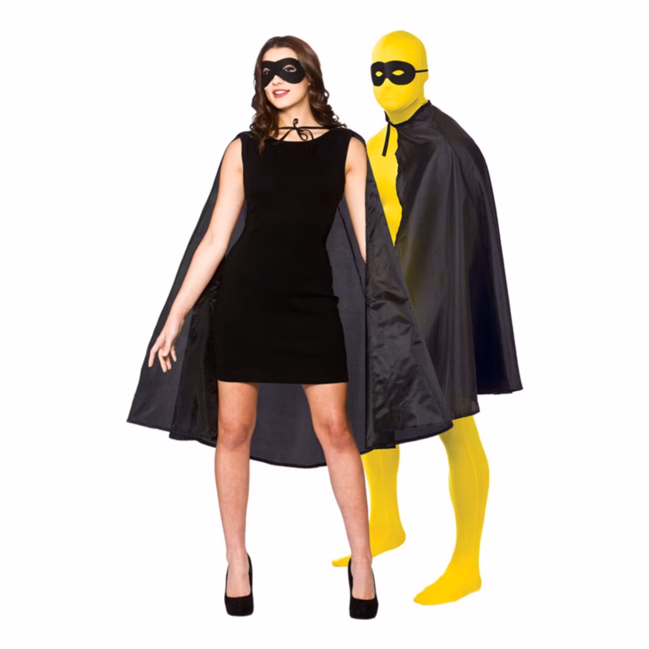 Superhjälte Cape med Mask Svart