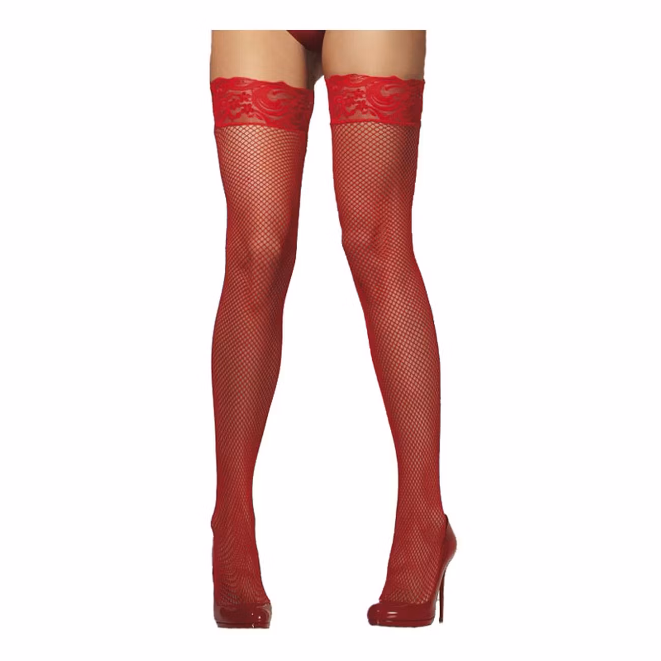 Nätade Stay-ups Röda