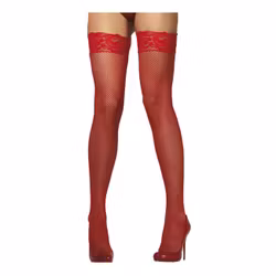 Nätade Stay-ups Röda
