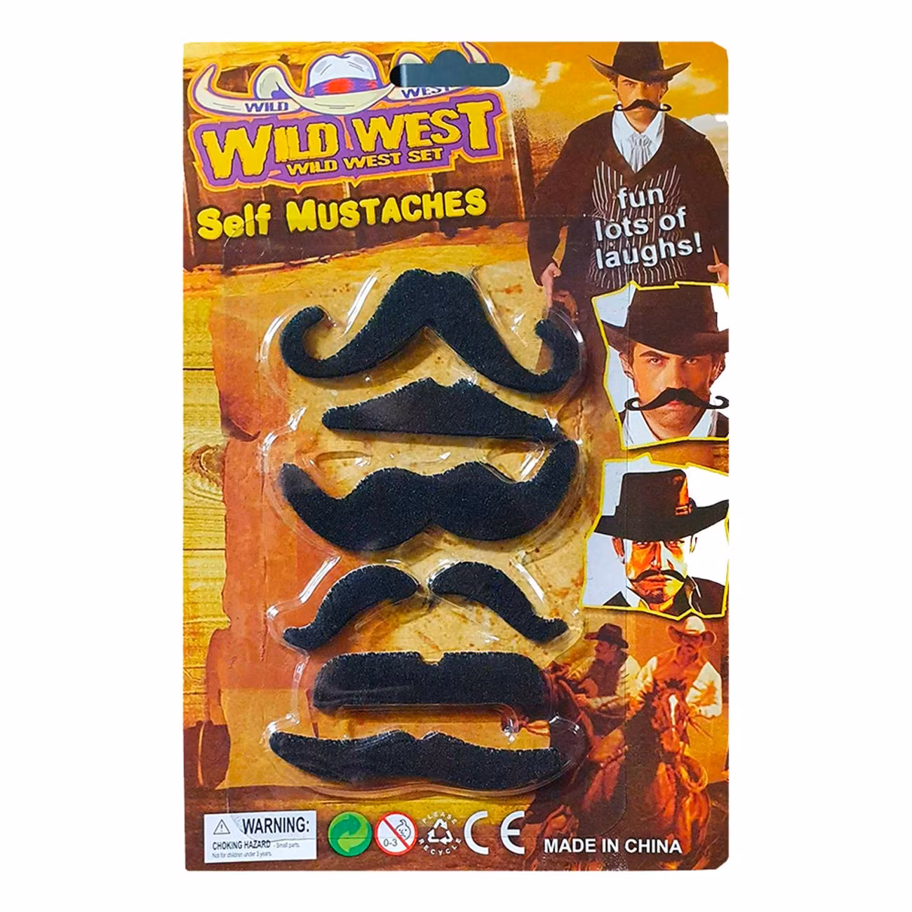 Vilda Västern Cowboy Mustascher