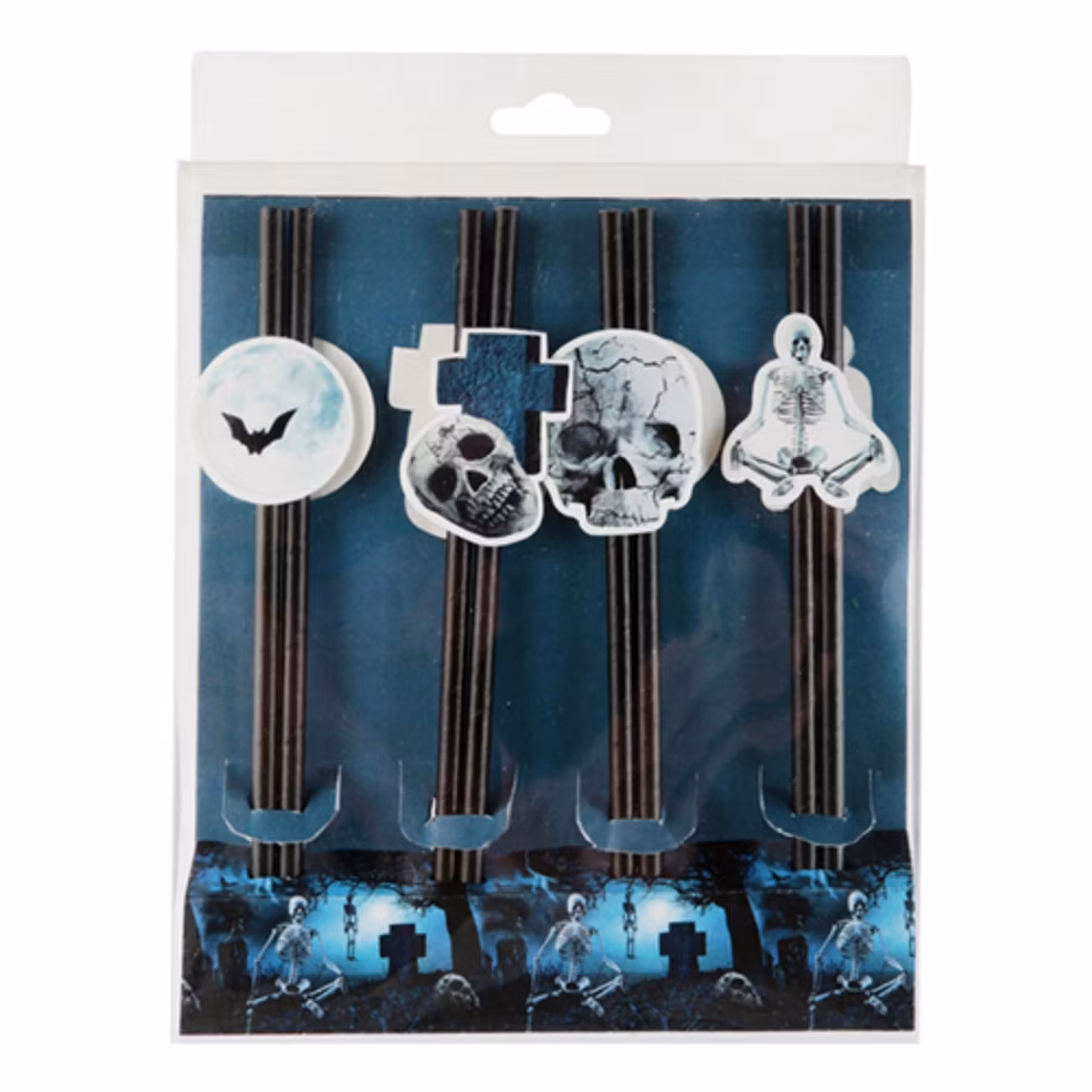 Papperssugrör Halloween Skulls