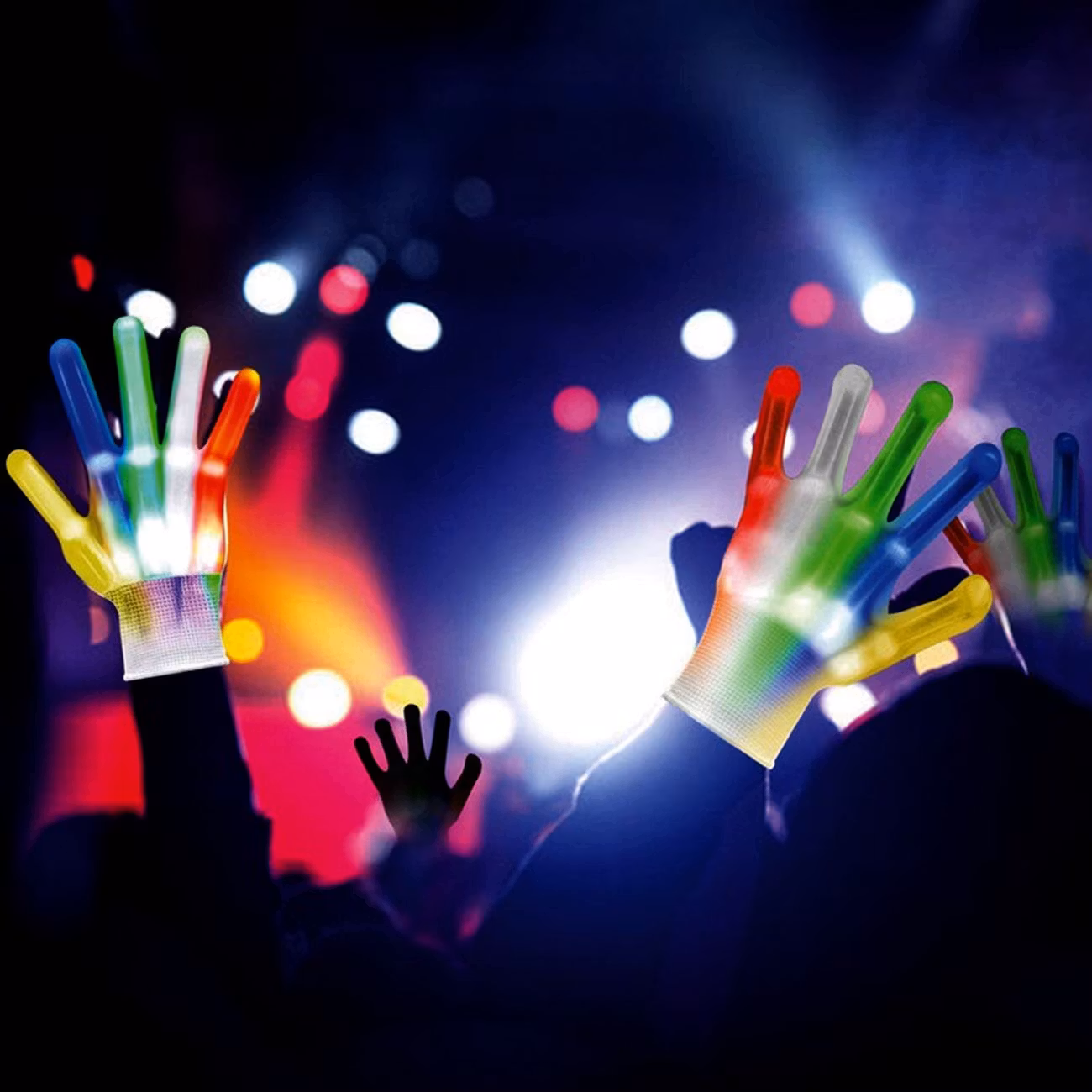 Röntgen Flerfärgade LED Handskar