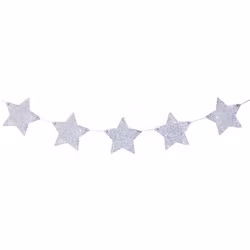 Girlang Stora Glitterstjärnor Silver