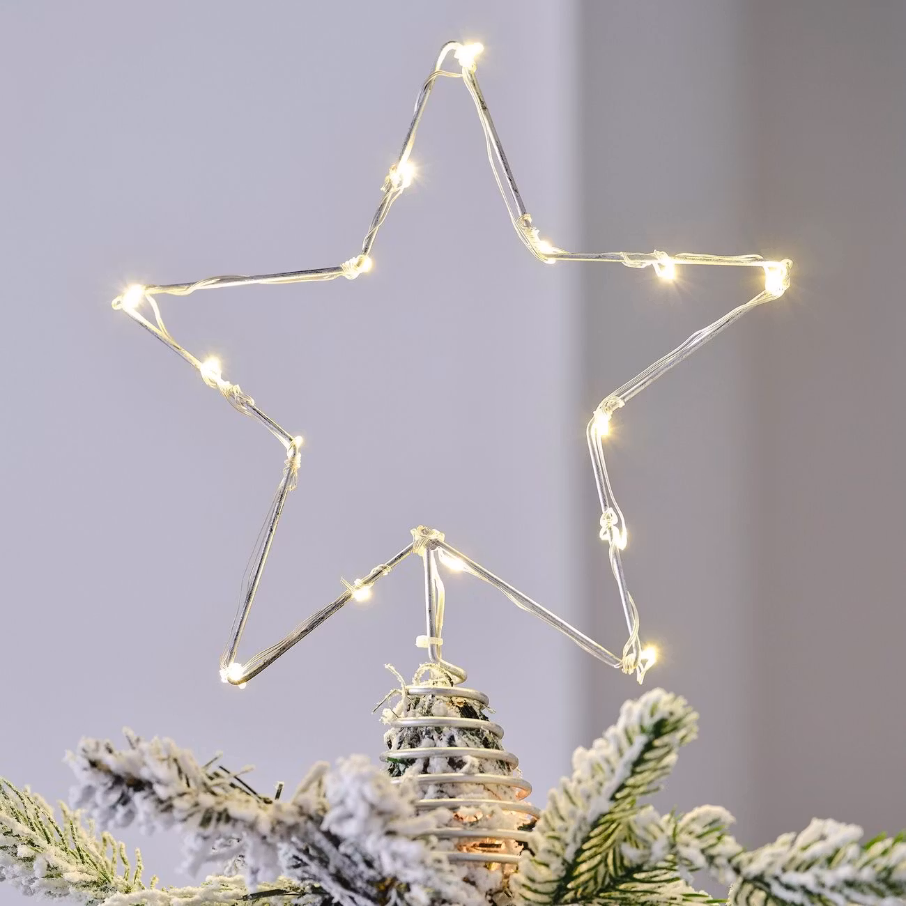 Stjärna till Gran med Ljusslinga