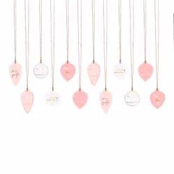 Juletiketter Julgranskulor Rosa/Guld