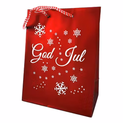 Julpåse God Jul Röd Glitter