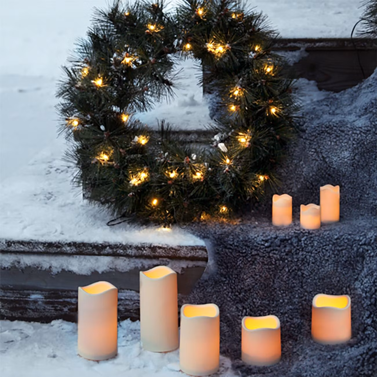 Dörrkrans Grön med LED