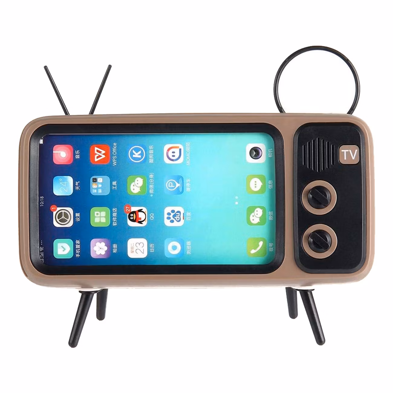 Retro TV Bluetooth Högtalare med Mobilhållare