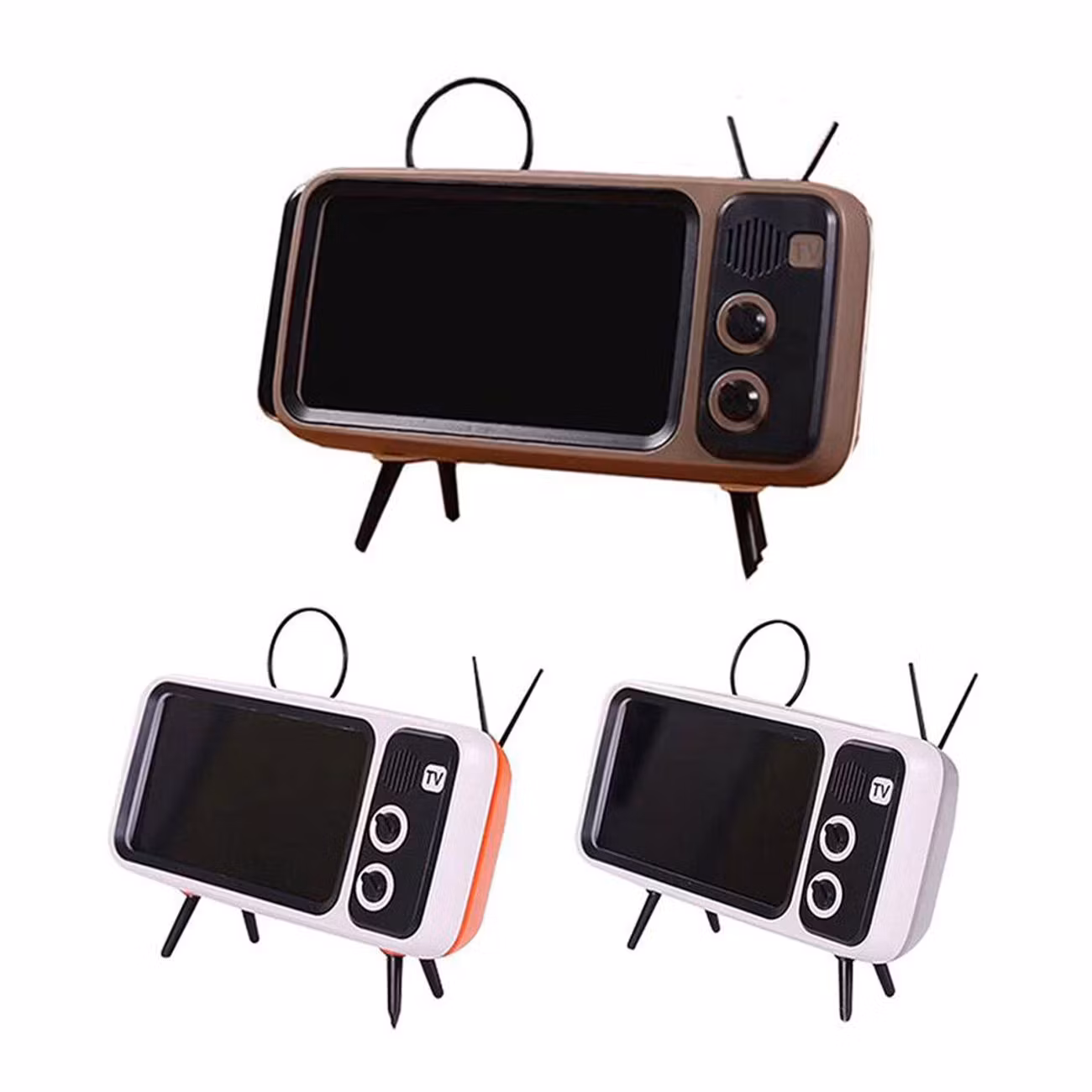 Retro TV Bluetooth Högtalare med Mobilhållare