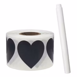 Blackboard Etiketter med Kritpenna Hjärtan