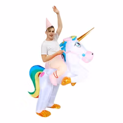 Uppblåsbar Ridande Enhörning Maskeraddräkt
