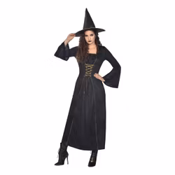 Häxa Svart Klänning Maskeraddräkt