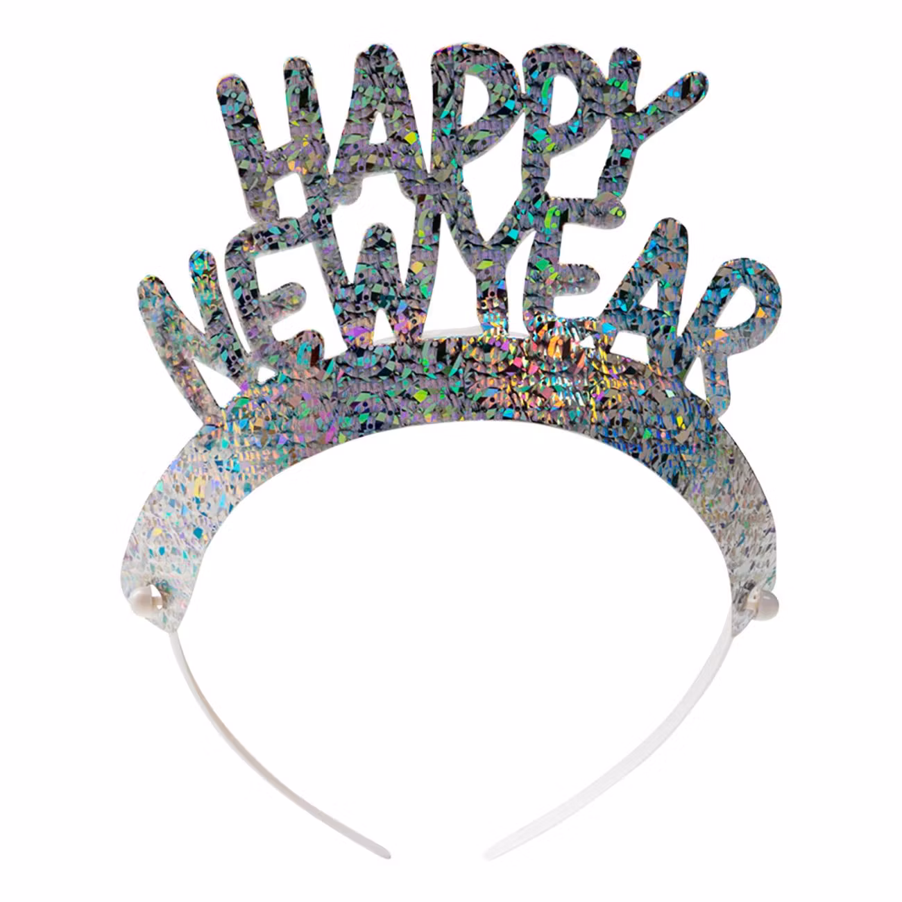 Tiaror Happy New Year Holografiska Silver