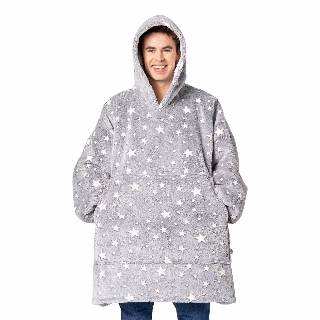 HappyHoodie Grå Självlysande Stjärnor