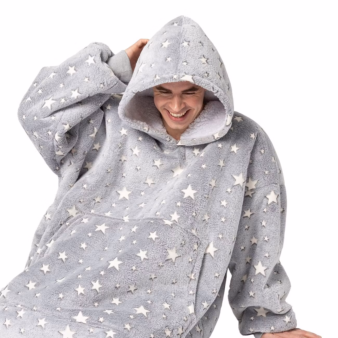 HappyHoodie Grå Självlysande Stjärnor