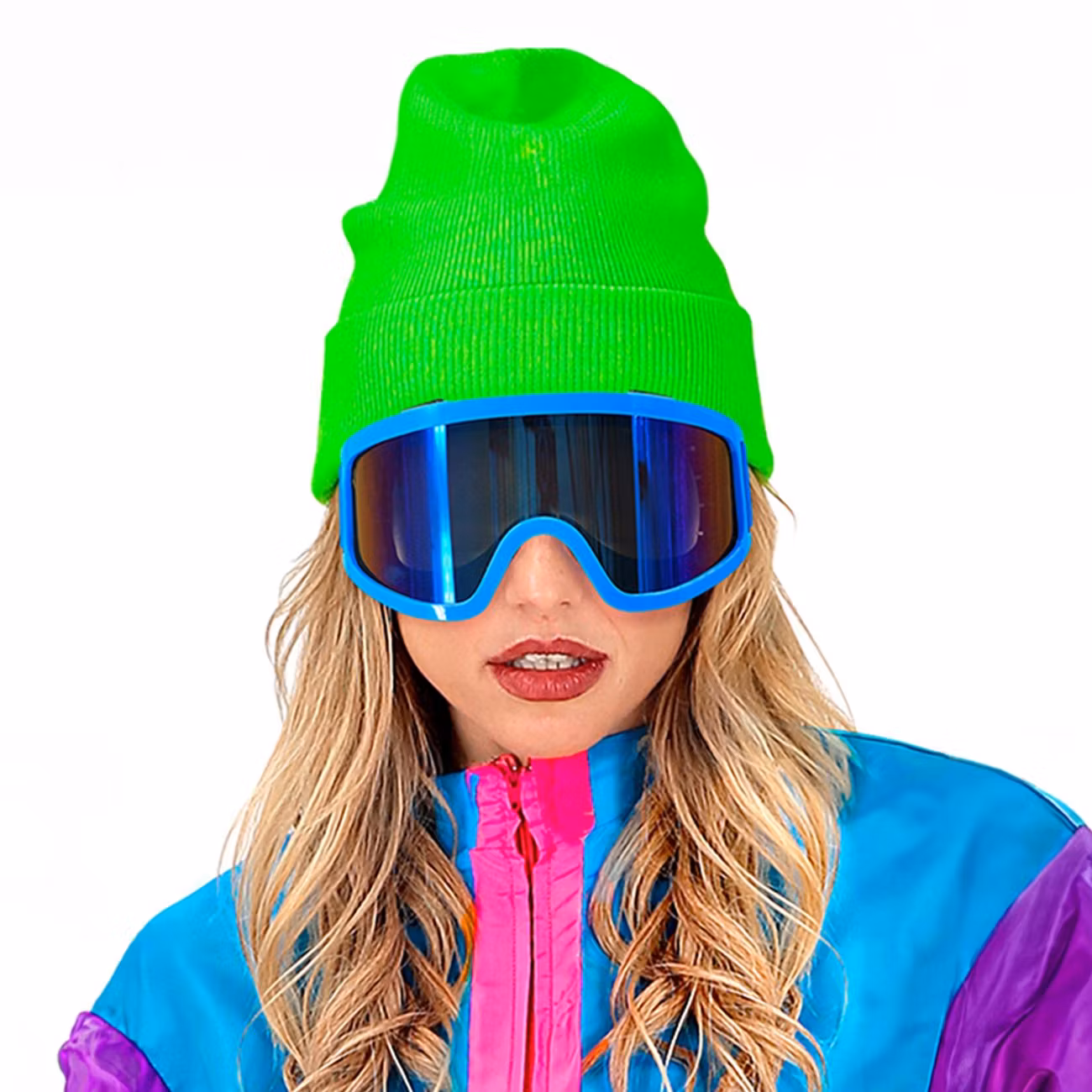 80-tals Skidglasögon Blå