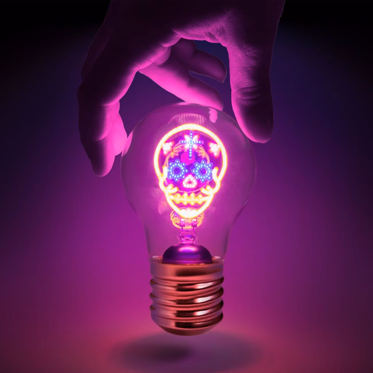 Sladdlös Glödlampa Dödskalle
