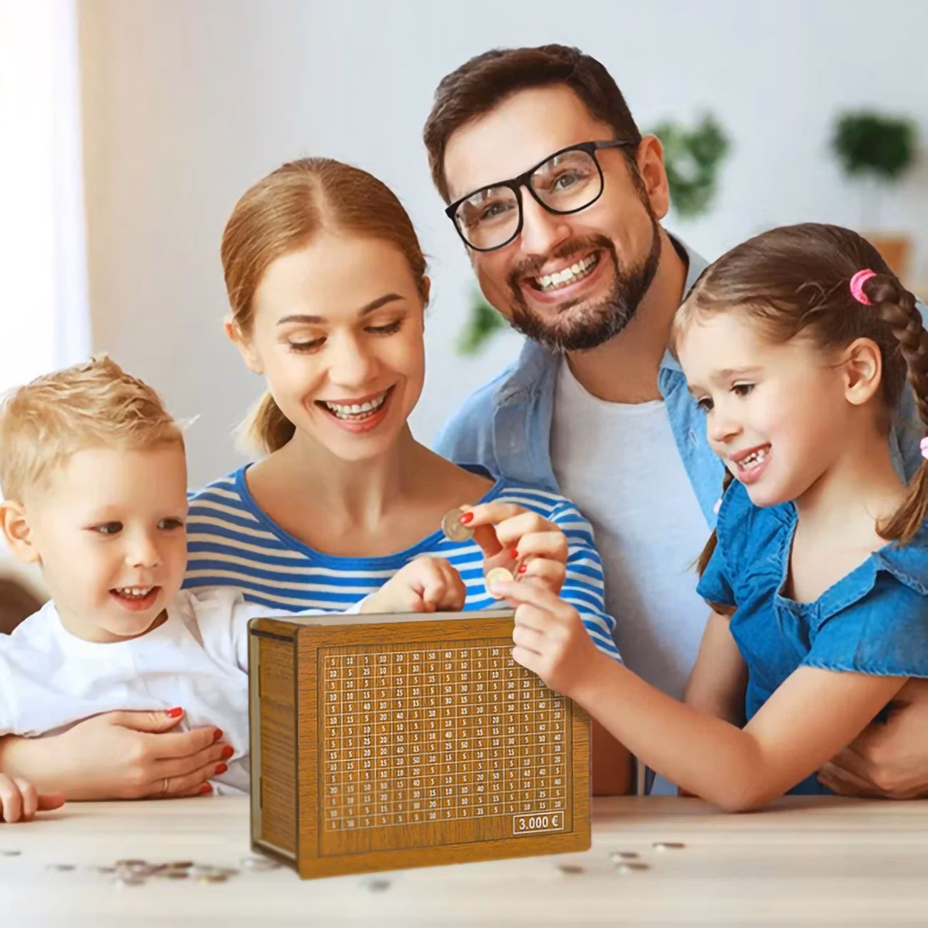 Sparbössa med Mynt- och Sedelfack