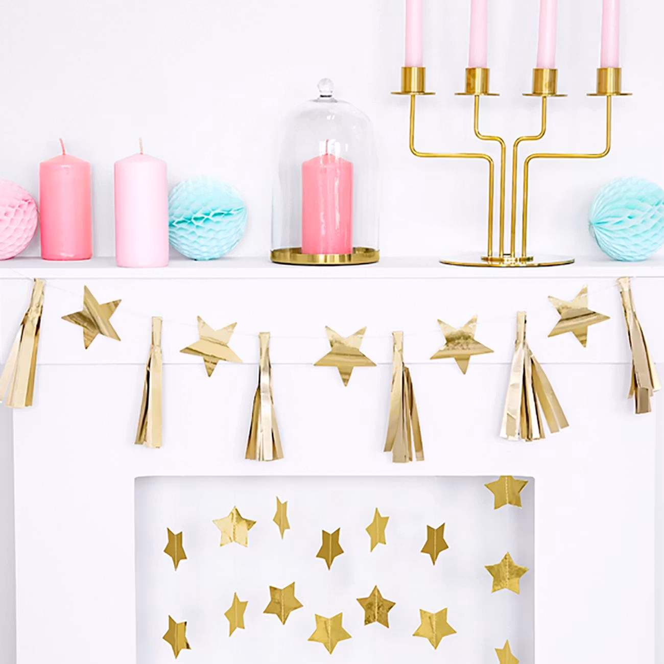 Girlang Tassels med Stjärnor Guld