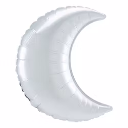 Folieballong Måne Satin Vit Pastell Shape