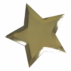 Papperstallrikar Stjärnformade Guld Metallic