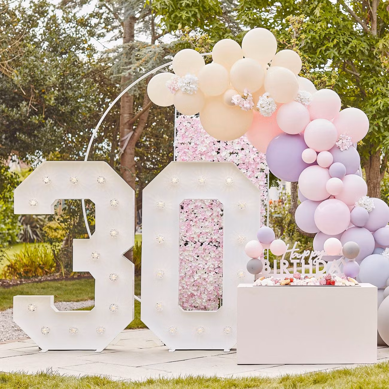 Backdrop Ställning Blommor Vit/Rosa